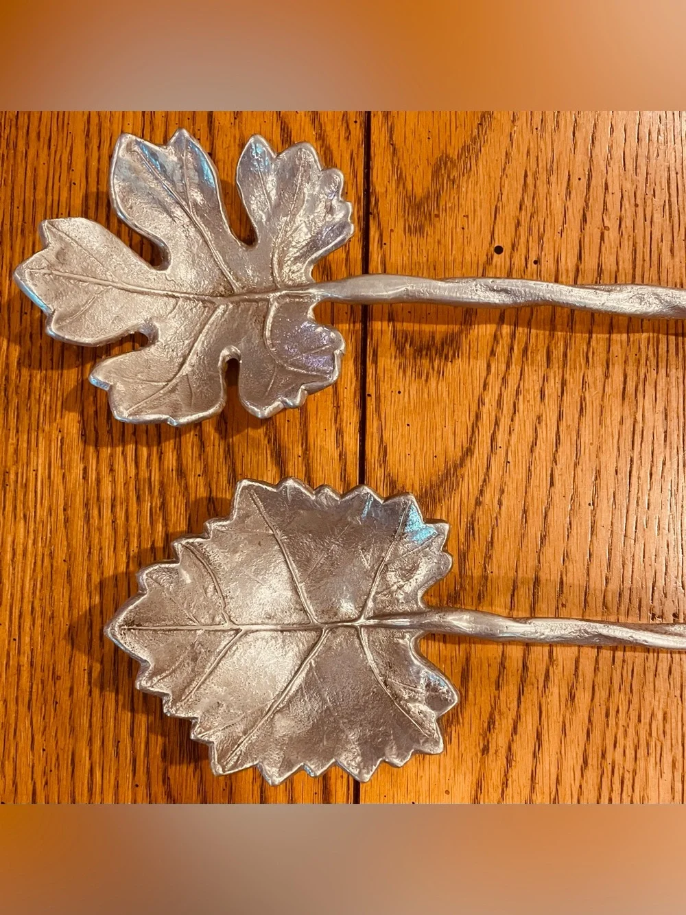 Martha Stewart Park Leaves Collection Set, Salad Servers. Length 15 X 5 inches